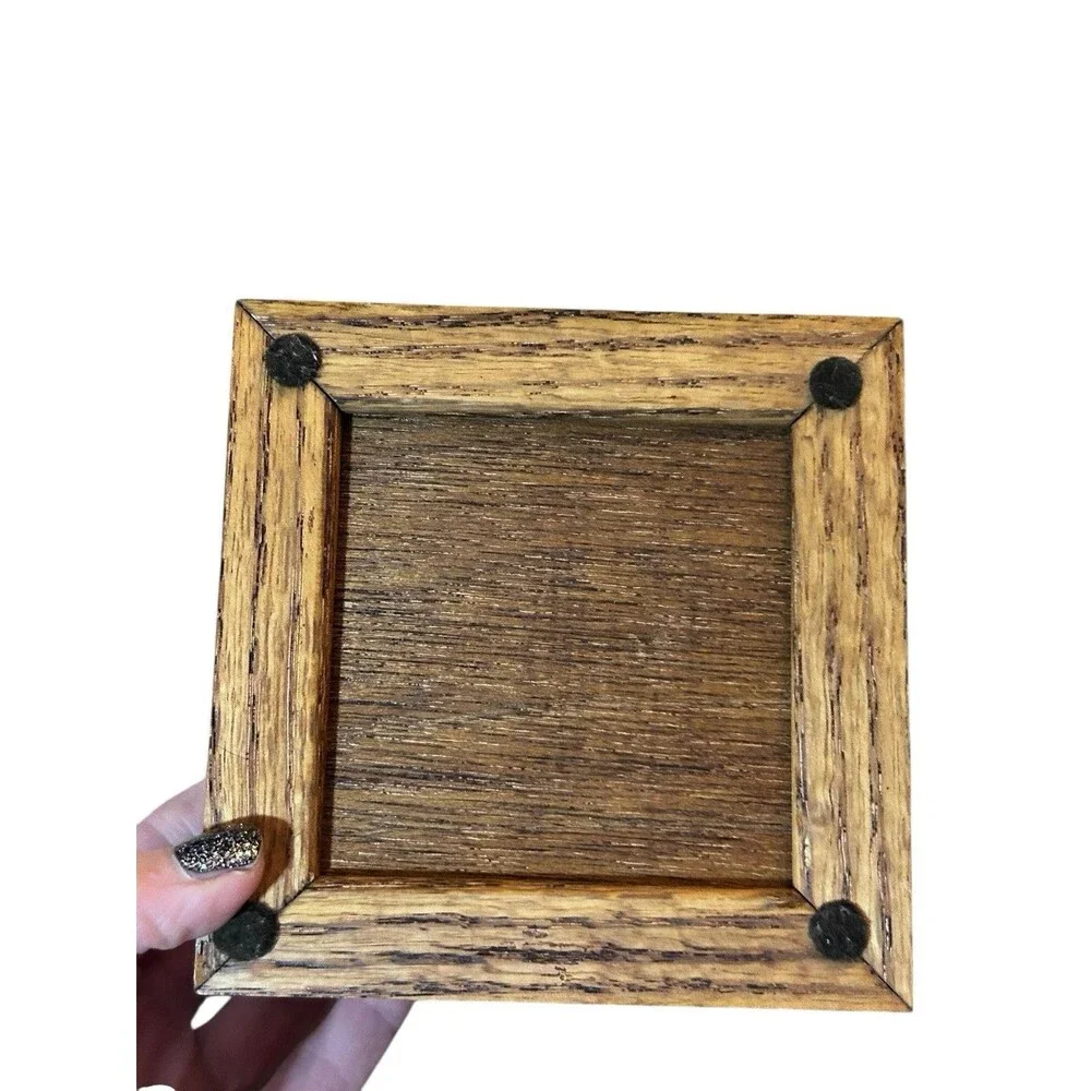 Vtg Angel Silent Night Cross Stitch Wooden Keepsake Trinket Storage Box With Lid